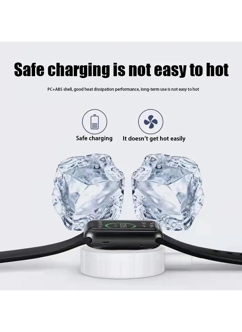 قاعدة شحن ساعة ذكية محمولة لساعة Apple Watch 10/9/8/7/6/5/4/3/2/1/SE، قاعدة شحن مغناطيسية USB C سريعة الشحن