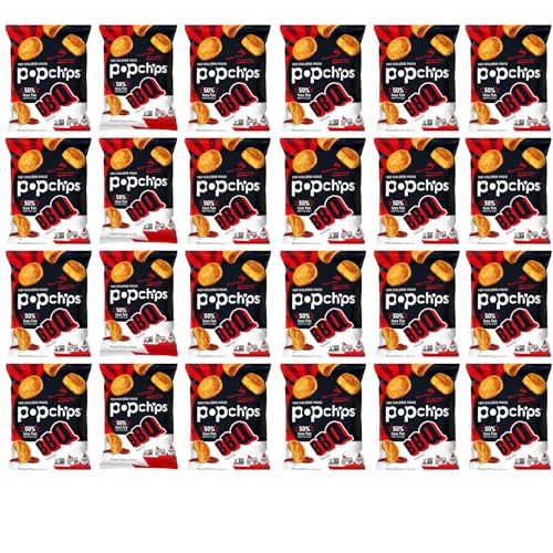 Popchips Potato Chips BBQ Potato Chips Single Serve 08 oz Bags Barbeque 192 Ounce Pack of 24 - Image 1