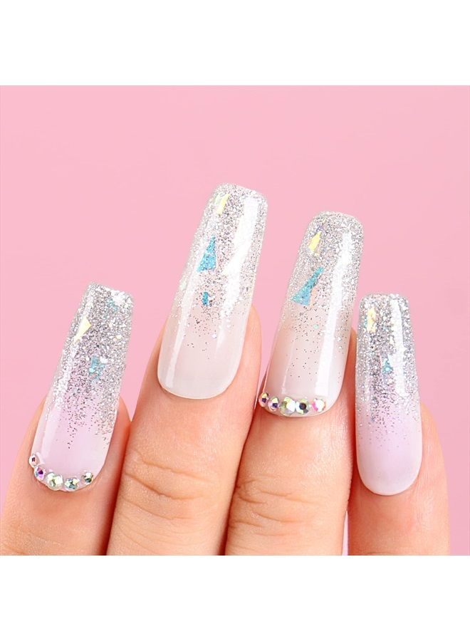 AIMEILI Soak Off U V LED Glitter Gel Nail Polish - Silver Glitter Explosion (023) 10ml  - Image 2