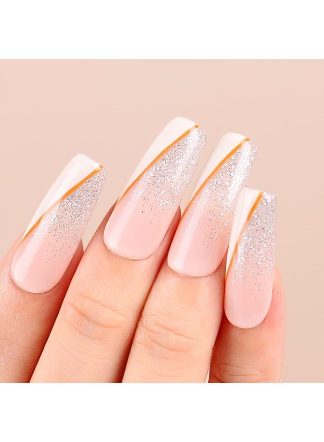AIMEILI Soak Off U V LED Glitter Gel Nail Polish - Silver Glitter Explosion (023) 10ml  - Image 5
