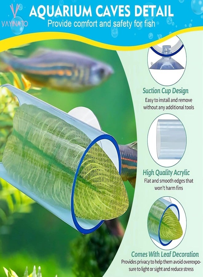 VAYINATO® Betta Fish Acrylic Tunnel Tube, Transparent Betta Fish Toys Hideout Tube with Suction Cups | Hollow Viewing Tubes | Smooth Edges (7.8 * 4 * 4 cm) by Petzlifeworld - Image 3