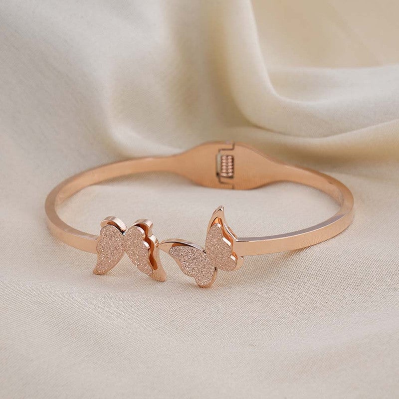 PALMONAS 18k Gold Tone Plated Butterfly Charm Cuff Bracelet
 for Women - Image 2