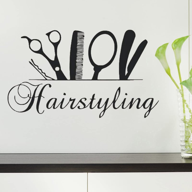 BooDecal Hair Salon Studio Bedroom Makeup Room Hairstyling Wall Decoration Decal Fashion Barber Cosmetic Wall Art Vinyl Sticker 28 Inches x 17 Inches - Image 3