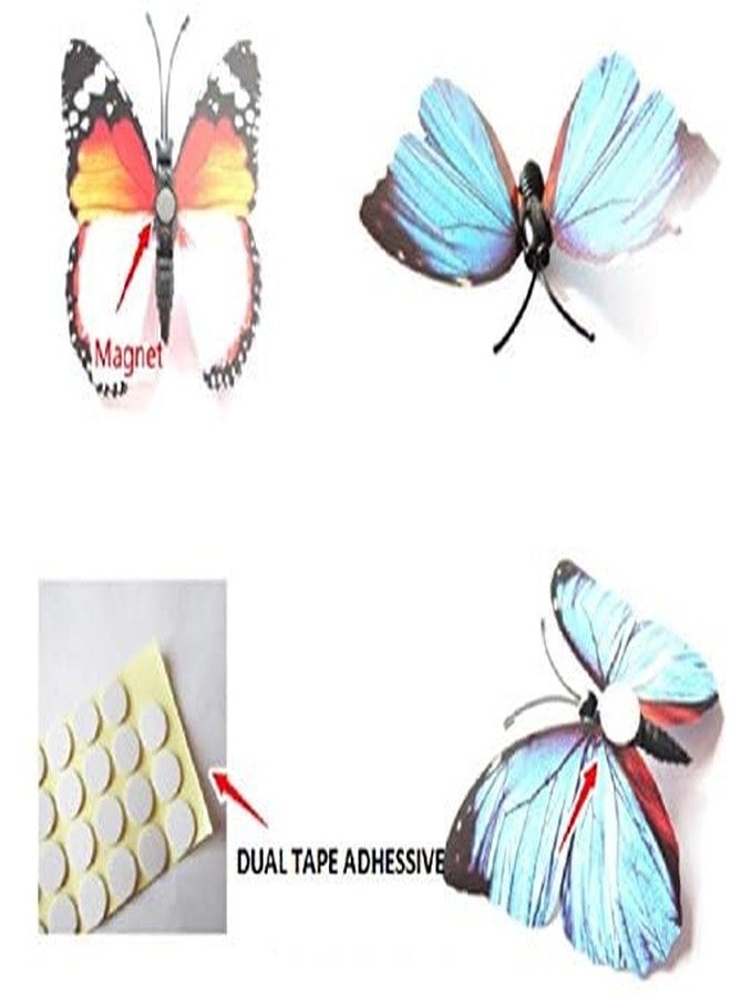 Pindia 12 Pcs 3D Metal Butterfly Wall Stickers for Home Party Wedding Decor (Pink) - Image 4