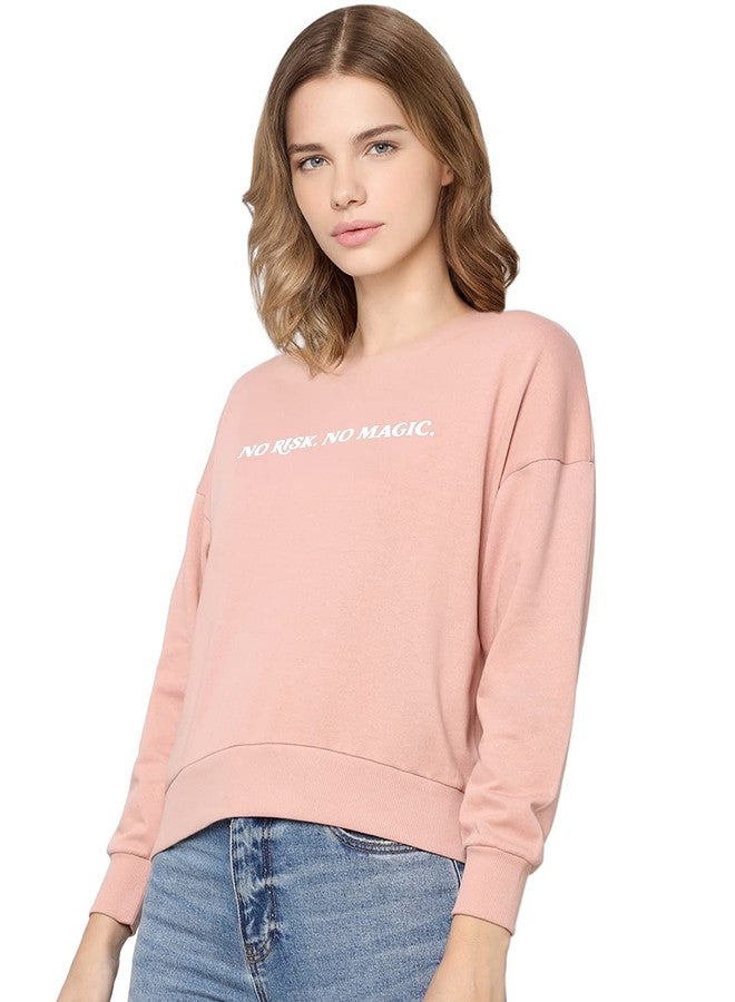 ONLY Comfort Fit Sweatshirt (2024400019_Misty Rose_M) - Image 4