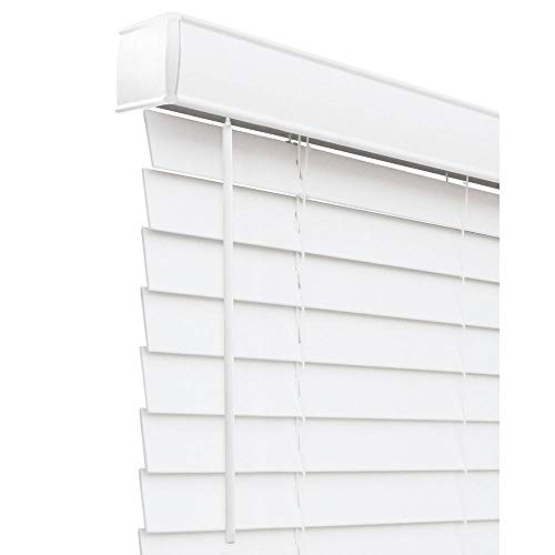 CHICOLOGY CHICOLOGY Faux Wood Blinds  Window Blinds  Wood Blinds  Window Shades  Window Treatments  Window Shades For Home  Basic White  36W X 60H 