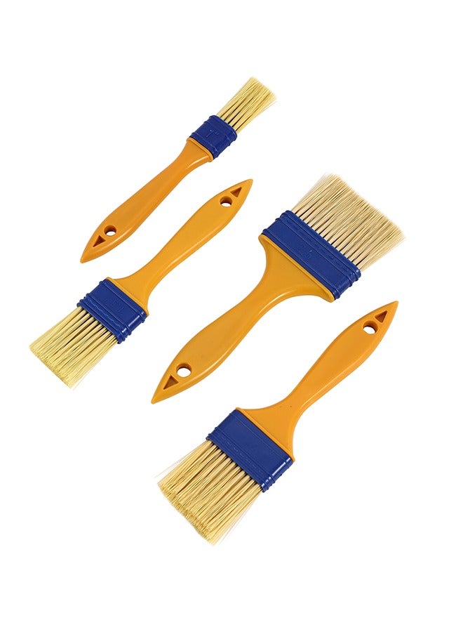 LAWAZIM Paint Brush Set - 4 Piece - Multi-Purpose Assorted Size Flat Brushes with Synthetic Bristles and Hanging Hole - for Acrylic Painting, Applying Gesso, Varnish, Oil Paint, Watercolor - Image 1
