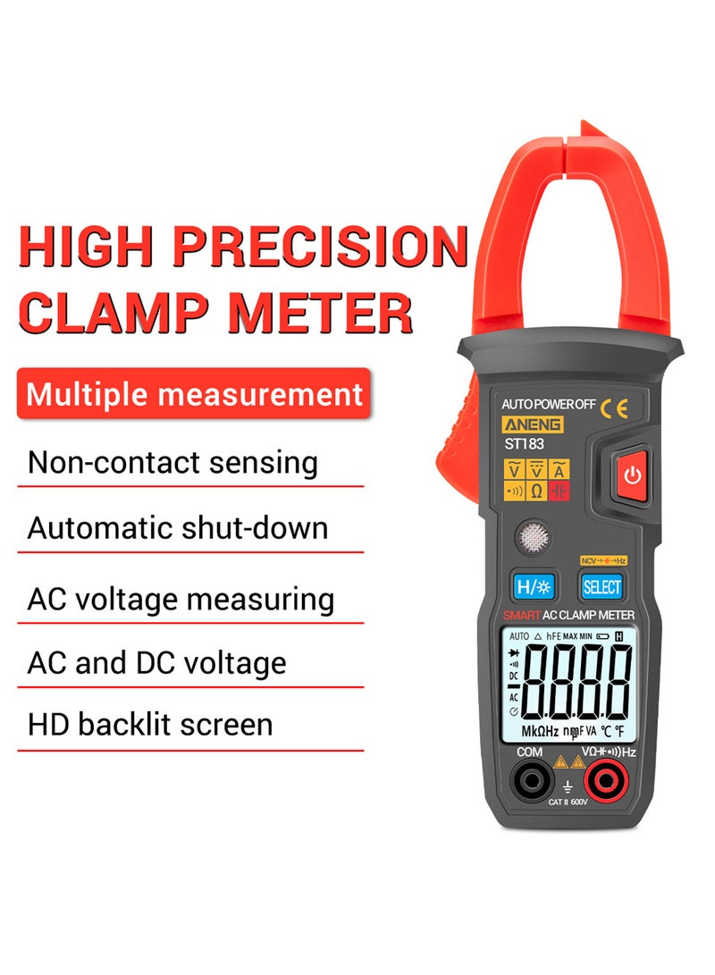 ANENG ST183 6000 Counts Digital AC Current Clamp Meter 600A Automatic Range Multimeter with Backlight Voltage Meter Clamp Gauge NCV Test Clamp Ammeter Universal Meter Tester Measuring Capacitance - Image 5