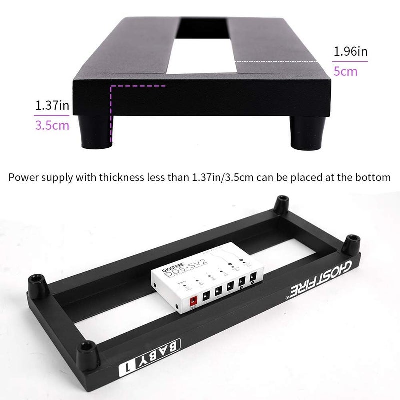 GHOSTFIRE Ghost Fire Guitar Pedal Board Aluminum Alloy 1.08lb Effect Pedalboard 13.7''x5.5''x1.9" with Carry Bag,V series (V-BABY 1) - Image 3