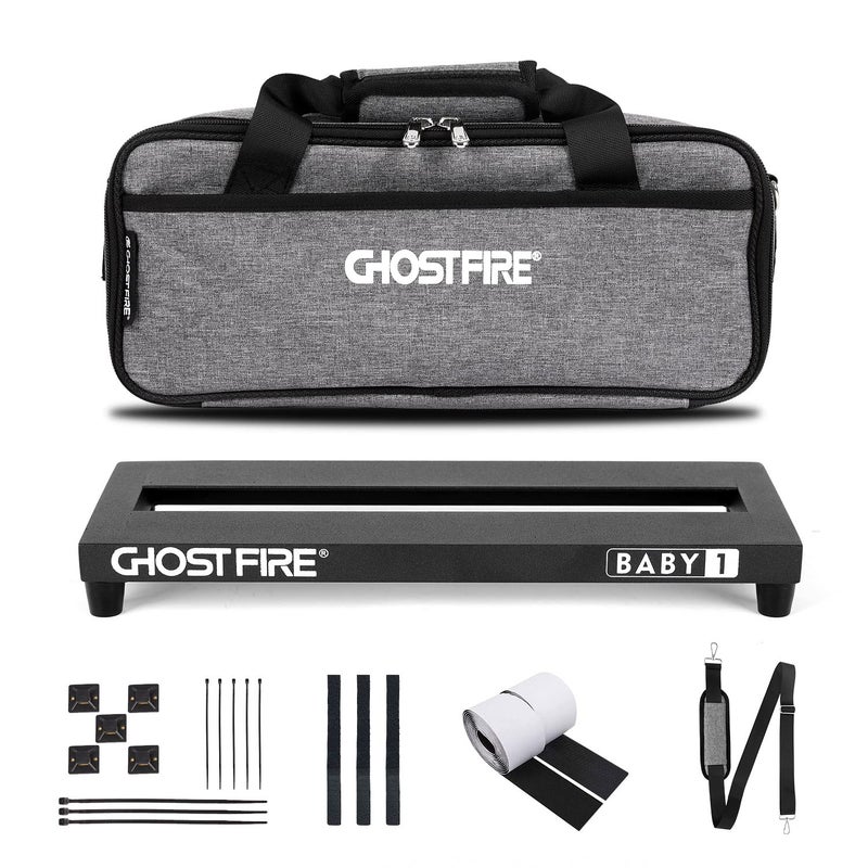 GHOSTFIRE Ghost Fire Guitar Pedal Board Aluminum Alloy 1.08lb Effect Pedalboard 13.7''x5.5''x1.9" with Carry Bag,V series (V-BABY 1) - Image 1