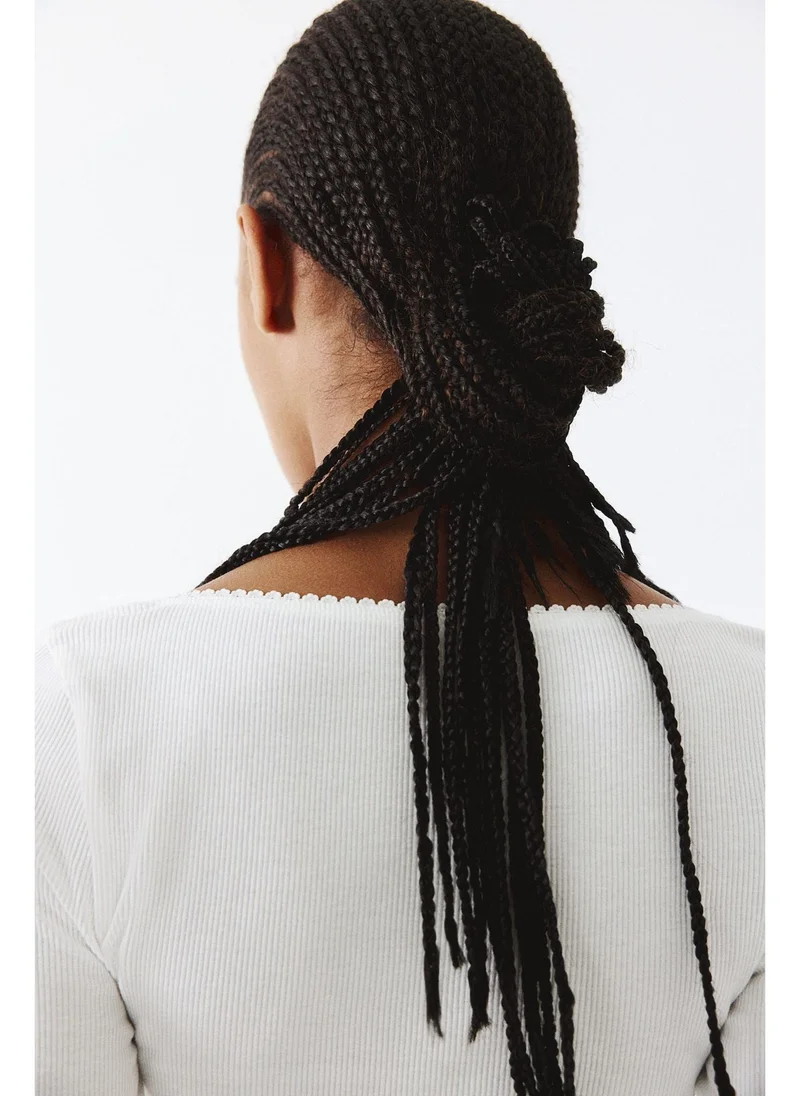 H&M Picot-trimmed cotton top