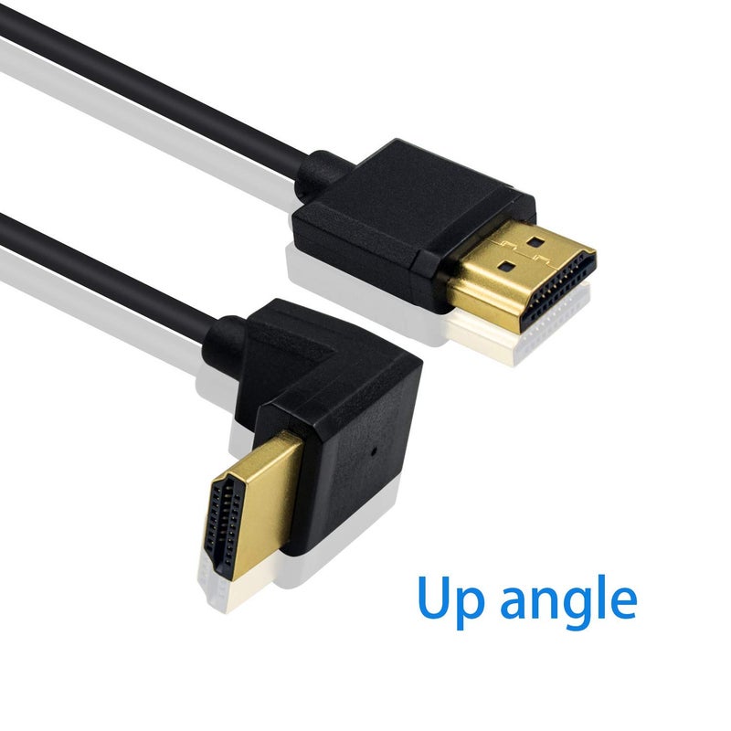 دوتك كابل HDMI قصير 4K من ، كابل HDMI فائق النحافة بزاوية علوية من ذكر إلى ذكر ملفوف لشاشات 3D و4K فائقة الوضوح، محول تمديد كابل HDMI 2.0 (1.2 متر/4 أقدام) - Image 2