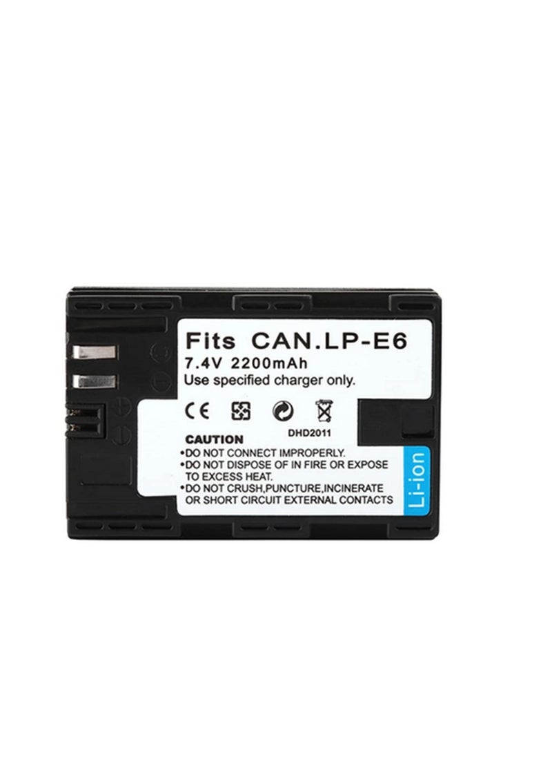 Generic - 2200mAh LP-E6 LP E6 Camera Battery Compatible with Canon EOS 5DS 5D Mark II Mark III 6D 7D 60D 60Da 70D 80D DSLR EOS - Image 1
