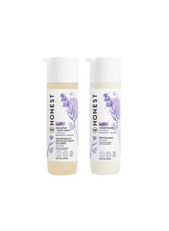 Honest Silicone Free Conditioner And 2In1 Cleansing Shampoo Body Wash Duo Gentle For Baby Naturally Derived Lavender Calm 20 Fl Oz  - Image 1
