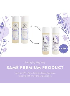Honest Silicone Free Conditioner And 2In1 Cleansing Shampoo Body Wash Duo Gentle For Baby Naturally Derived Lavender Calm 20 Fl Oz  - Image 2