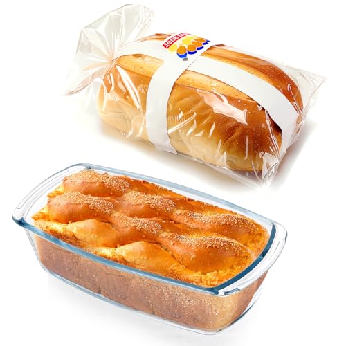 BAKEWAY Glass Loaf Pans for Baking Bread with Lids 2 Set - 1.9 Qt Glass Loaf Pan | Oven, Dishwasher, Fridge, Freezer & Microwave Safe, Bread Pan Suit for Lasagna, Meatloaf, Banana - Image 3
