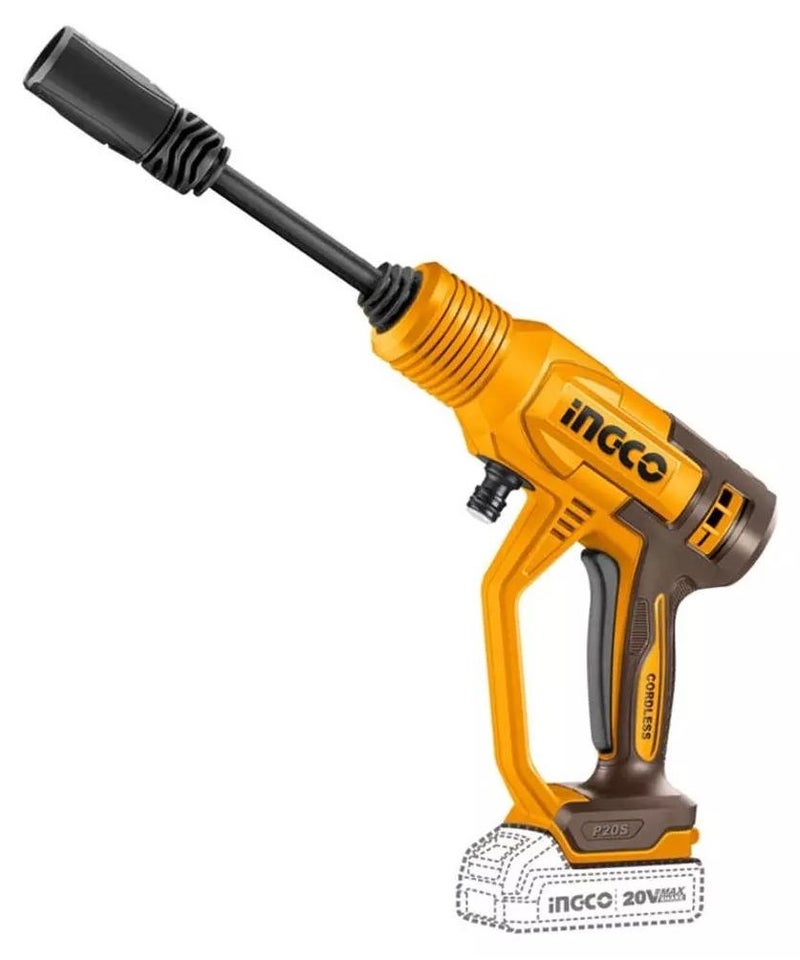 إنجكو غسالة ضغط لاسلكية INGCO CPWLI20362 – أداة تنظيف قوية ببطارية ليثيوم أيون 20 فولت مع فوهات قابلة للتعديل وبطارية مرفقة - Image 1