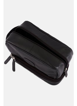 Algspar Men Brand Logo Toiletry Bag 22 L x 13 H x 9 W cm, Dark Brown  - Image 3