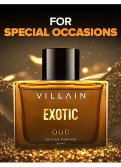 VILLAIN Exotic Oud Luxury Premium Long Lasting  EDP for Men - 50 ml  - Image 3