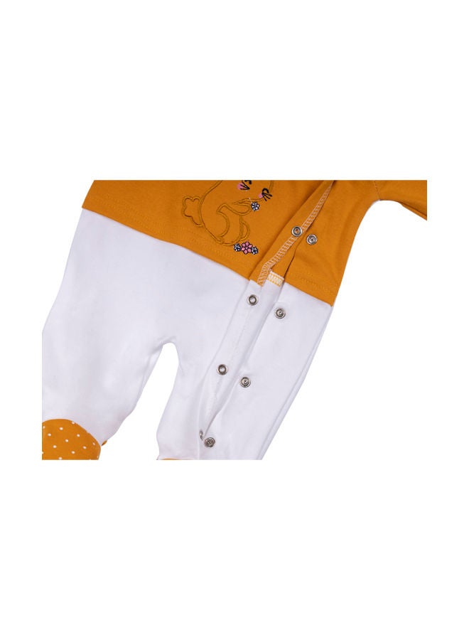Babies Basic 100% Cotton Printed Long Sleeves Sleepsuit With Feet Covering For Babies - Image 4