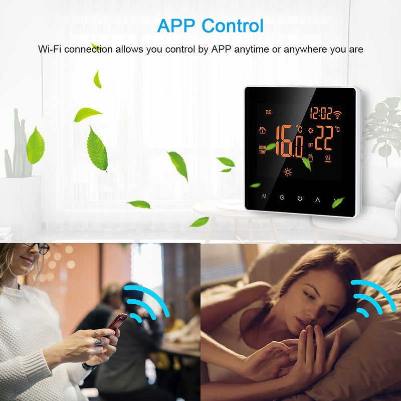 Wi-Fi Smart Thermostat Digital Temperature Controller APP Control LCD Display Touch Screen Week Programmable Electric Floor Heating Thermostat for Home School Office Hotel 16A - Image 4