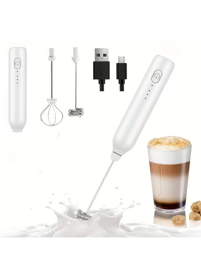 Goolsky خلاط حليب كهربائي ثلاث سرعات مع خفاقة من الفولاذ المقاوم للصدأ وتصميم قائم - بطارية قابلة للشحن USB بسعة 500 مللي أمبير، خلاط كريمة وحليب محمول للقهوة، فن اللاتيه، العصائر، المخفوقات، خلاط حليب قابل للشحن - Image 1