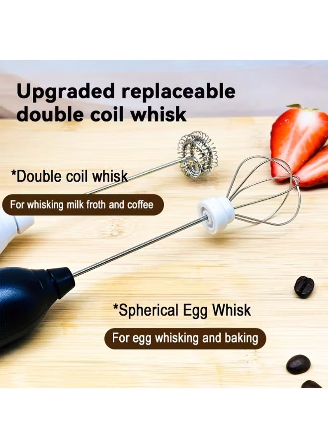 Goolsky خلاط حليب كهربائي ثلاث سرعات مع خفاقة من الفولاذ المقاوم للصدأ وتصميم قائم - بطارية قابلة للشحن USB بسعة 500 مللي أمبير، خلاط كريمة وحليب محمول للقهوة، فن اللاتيه، العصائر، المخفوقات، خلاط حليب قابل للشحن - Image 2
