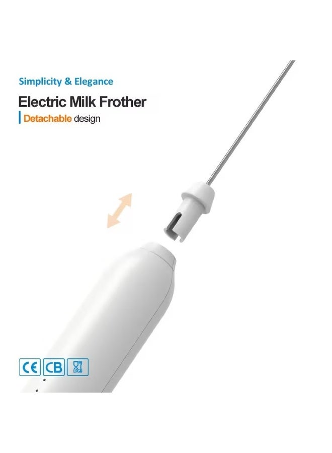 Goolsky خلاط حليب كهربائي ثلاث سرعات مع خفاقة من الفولاذ المقاوم للصدأ وتصميم قائم - بطارية قابلة للشحن USB بسعة 500 مللي أمبير، خلاط كريمة وحليب محمول للقهوة، فن اللاتيه، العصائر، المخفوقات، خلاط حليب قابل للشحن - Image 4