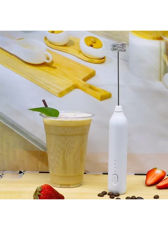 Goolsky خلاط حليب كهربائي ثلاث سرعات مع خفاقة من الفولاذ المقاوم للصدأ وتصميم قائم - بطارية قابلة للشحن USB بسعة 500 مللي أمبير، خلاط كريمة وحليب محمول للقهوة، فن اللاتيه، العصائر، المخفوقات، خلاط حليب قابل للشحن - Image 3