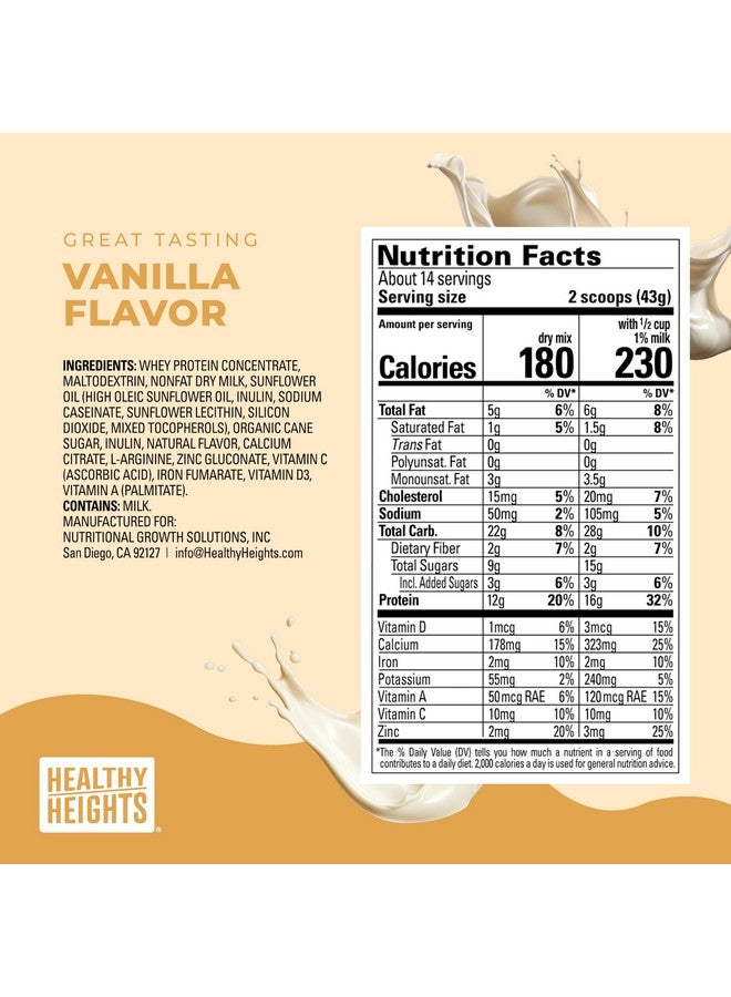 Healthy Heights مزيج مشروب البروتين للأطفال من Healthy Heights Grow Daily (فانيليا) - مشروب غني بالبروتين للأطفال من سن 3 سنوات فما فوق - Image 5