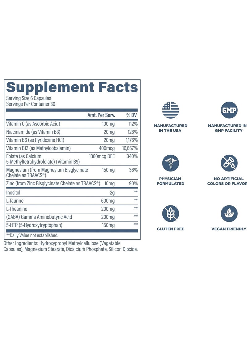 revive Calm, Emotional Well-Being Support Supplement 180 Capsules 30 Servings - Image 3