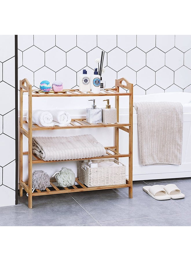 رومان جيفتس منظم رفوف للأحذية مكون من 4 مستويات الخيزران الطبيعي 67x49x23.5سم - Image 4