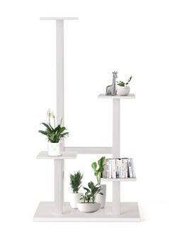 WinHolder Plant Stand Indoor, 4Tier Metal Flower Shelf Tiered Plant Stands for Outdoor, Flower Display Rack Holder Corner Flower Holders, Planter Organizer for Patio Garden Living Room Balcony(White)  - Image 1