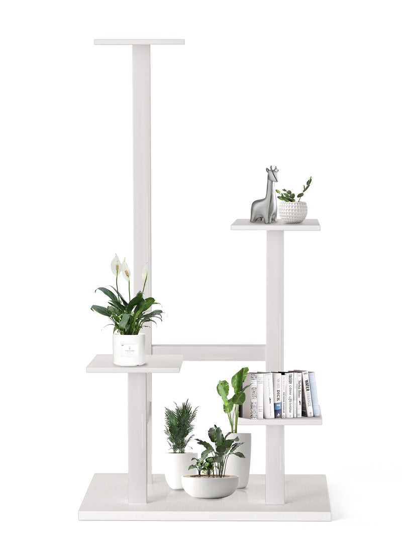 WinHolder Plant Stand Indoor, 4Tier Metal Flower Shelf Tiered Plant Stands for Outdoor, Flower Display Rack Holder Corner Flower Holders, Planter Organizer for Patio Garden Living Room Balcony(White) - Image 1