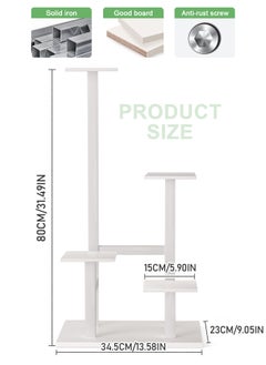 WinHolder Plant Stand Indoor, 4Tier Metal Flower Shelf Tiered Plant Stands for Outdoor, Flower Display Rack Holder Corner Flower Holders, Planter Organizer for Patio Garden Living Room Balcony(White)  - Image 2