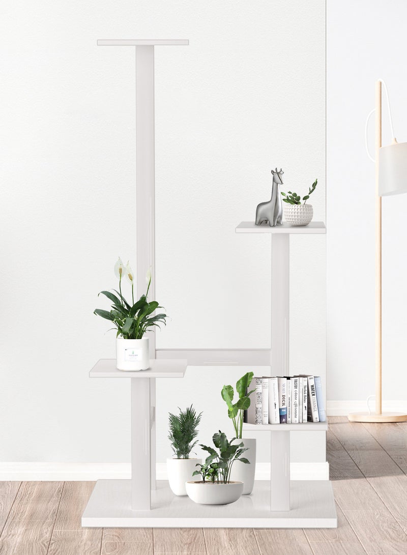 WinHolder Plant Stand Indoor, 4Tier Metal Flower Shelf Tiered Plant Stands for Outdoor, Flower Display Rack Holder Corner Flower Holders, Planter Organizer for Patio Garden Living Room Balcony(White) - Image 4