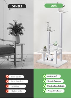 WinHolder Plant Stand Indoor, 4Tier Metal Flower Shelf Tiered Plant Stands for Outdoor, Flower Display Rack Holder Corner Flower Holders, Planter Organizer for Patio Garden Living Room Balcony(White)  - Image 5