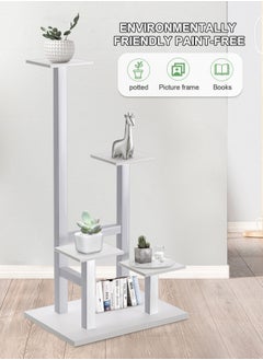 WinHolder Plant Stand Indoor, 4Tier Metal Flower Shelf Tiered Plant Stands for Outdoor, Flower Display Rack Holder Corner Flower Holders, Planter Organizer for Patio Garden Living Room Balcony(White)  - Image 3