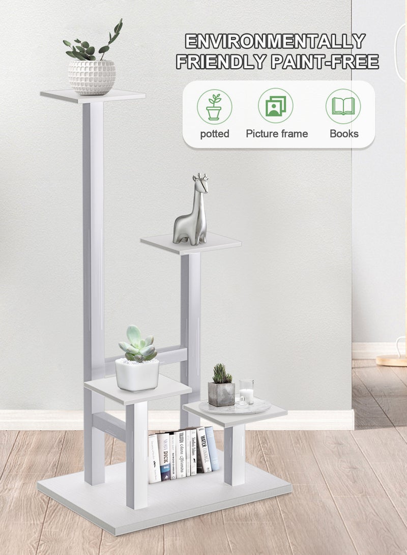 WinHolder Plant Stand Indoor, 4Tier Metal Flower Shelf Tiered Plant Stands for Outdoor, Flower Display Rack Holder Corner Flower Holders, Planter Organizer for Patio Garden Living Room Balcony(White) - Image 3