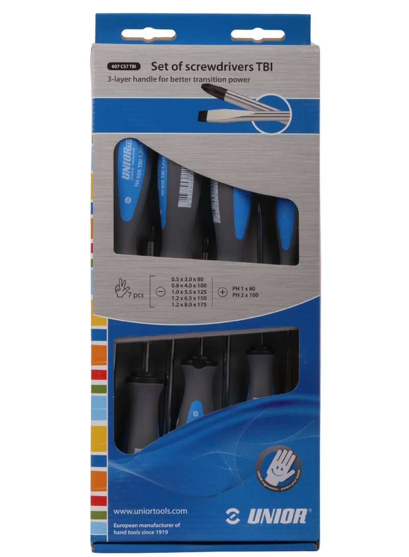 Unior TPI 5-Piece Screwdriver Set With Insulated Handles For Comfortable Use And Anti-Slip Prevention  - Image 1