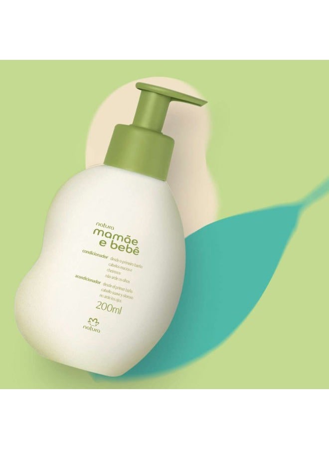 Natura Mamãe e Bebê Baby Conditioner - Untangle & Soften Baby Hair - 100% Vegan - Self-Preserving Formula - 97% Natural Origin - All Skin Types - Cruelty Free - Baby Essentials - 6.7 fl oz (200ml) - Image 3