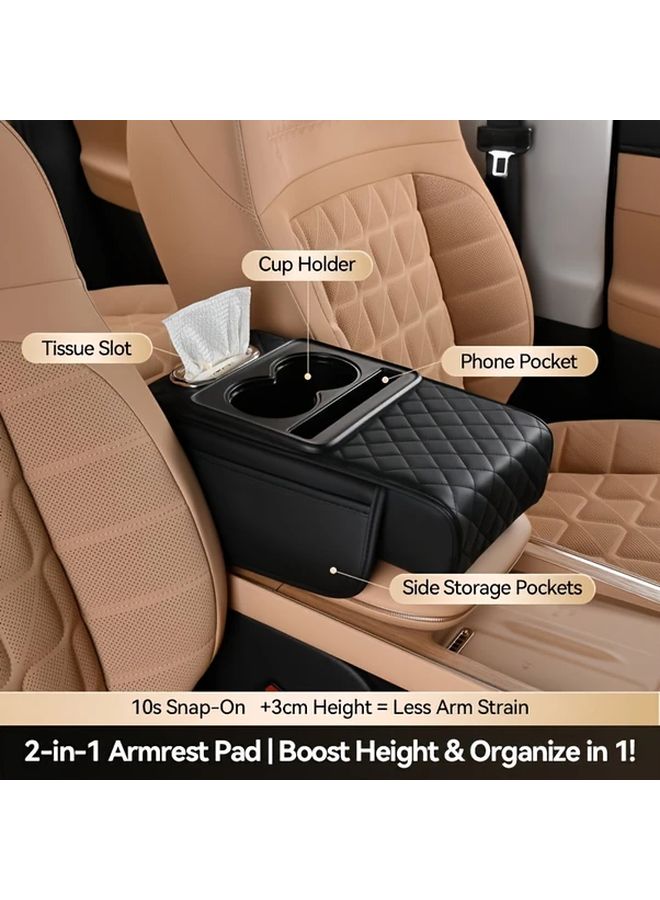 Orange 4-in1 Tesla Model 3 Y Center Console Heightening Pad - Image 1