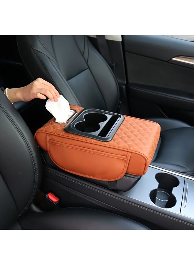 Orange 4-in1 Tesla Model 3 Y Center Console Heightening Pad - Image 4