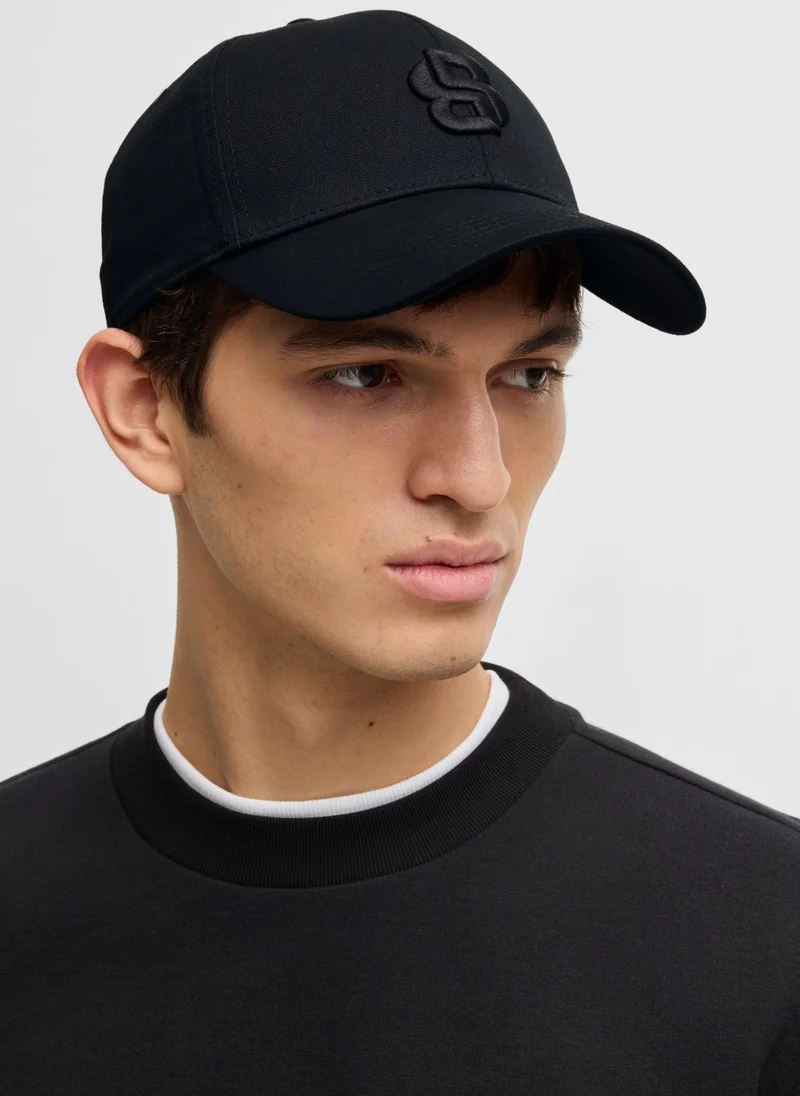 BOSS Cotton-twill cap with embroidered Double B monogram