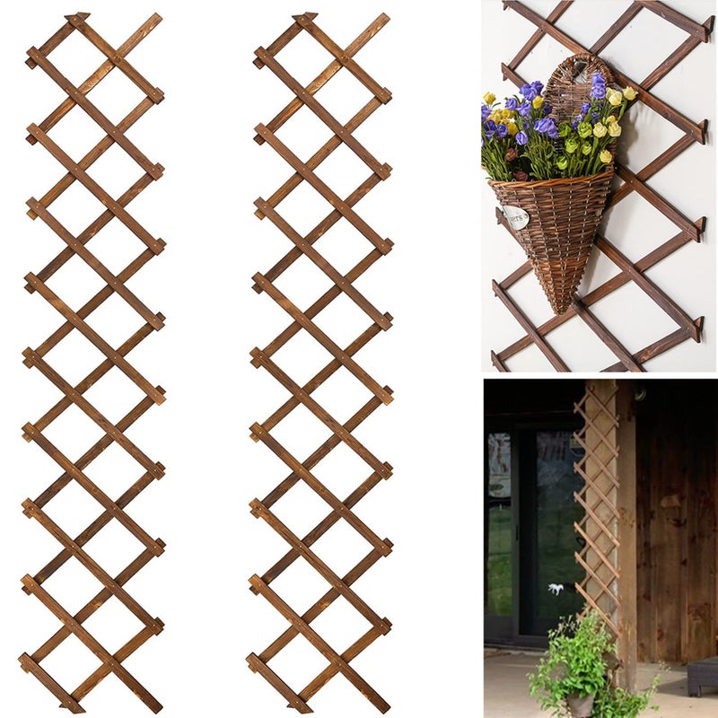 CJGQ 2Pack Expandable Wooden Lattice Wall,Plant Garden Trellis for Climbing Plants Outdoor, Plant Vertical Rack Wall Decor Indoor - Image 1