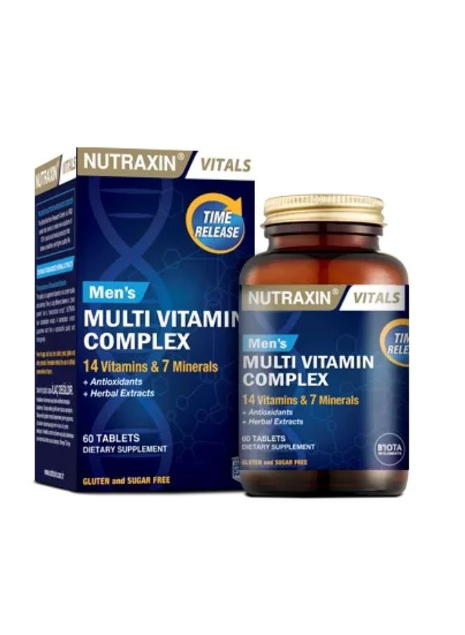 NUTRAXIN Men’s Multi Vitamins Complex Antioxidant Herbal Extract 14 Vitamins and 7 Minerals 60 Tablets