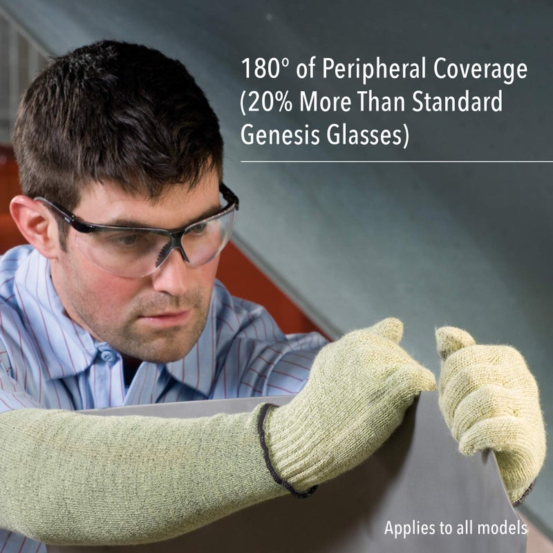 Uvex by Honeywell Genesis XC Safety Glasses, Black Frame with Clear Lens & Ultra-Dura Anti-Scratch Hardcoat (S3300) - Image 2