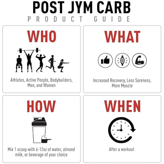 JYM Supplement Science Post JYM Carb Fast Digesting Post Workout Recovery Powder | Pure Dextrose, Glycogen Replenishment, Athletic Performance, Muscle Growth | Rainbow Sherbet 30 Servings - Image 5