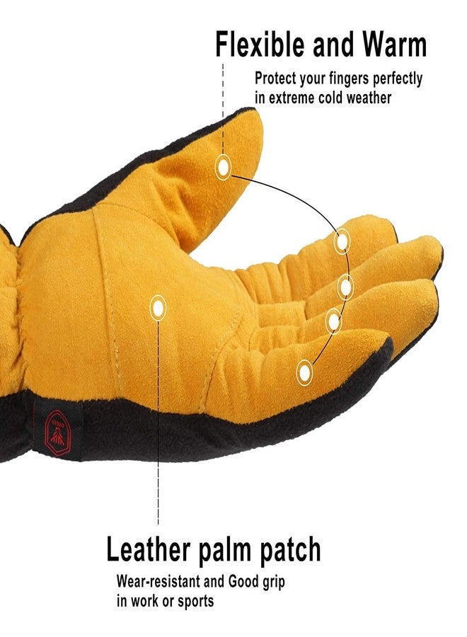 SKYDEER Men's Winter Gloves with Genuine Deerskin Suede Leather Palm – Warm 3M Thinsulate Insulated, Windproof & Flexible for Cold Weather Work, Running, Driving, Cycling, Hiking (SD5166T/L) - Image 4