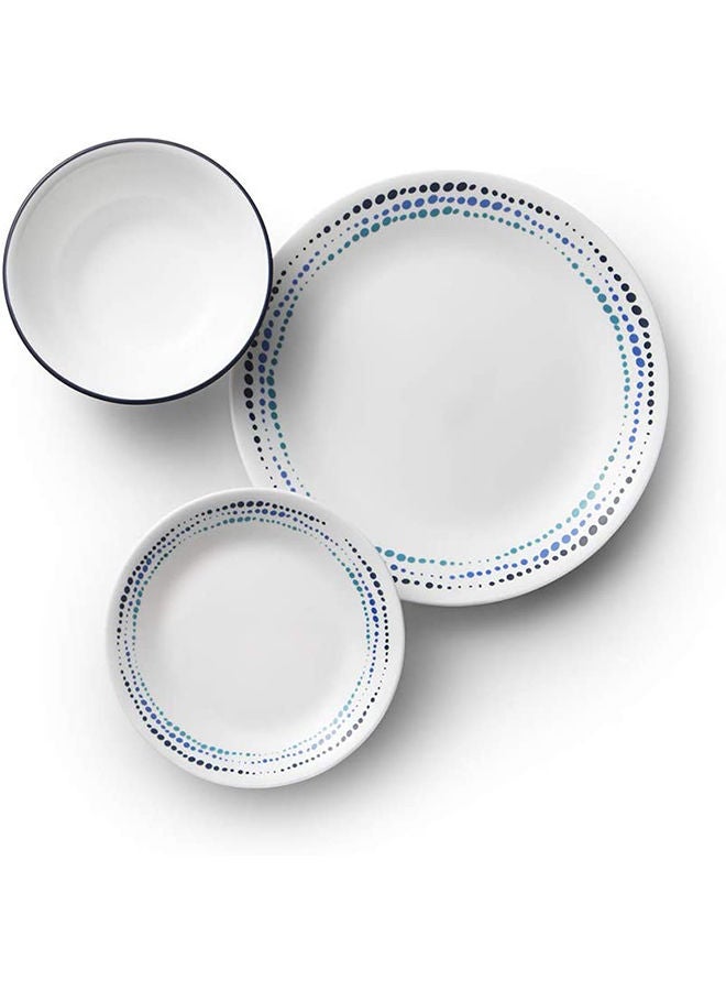 Corelle 18-Piece Chip Resistant Classic Collection Ocean Blues Dinnerware Set Service for 6 - Image 2
